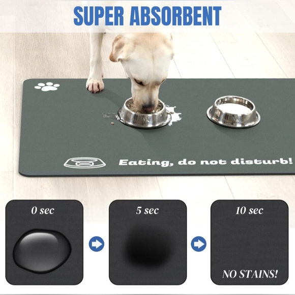 Large Pet Food Mat, 24" x 16" - Picture 2 of 4